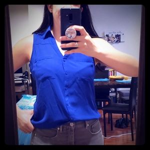 Express sleeveless collared blouse